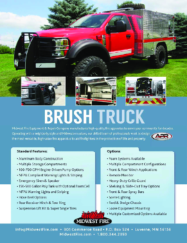Brush Truck Sales sheet